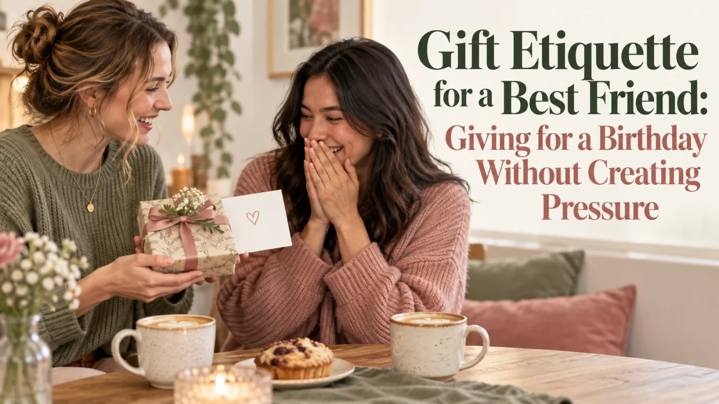 Gift etiquette for a best friend receiving a modest birthday present without pressure