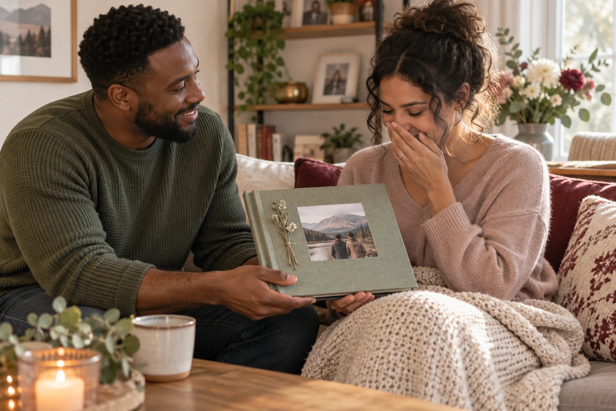 A personalized photo album given privately and without pressure