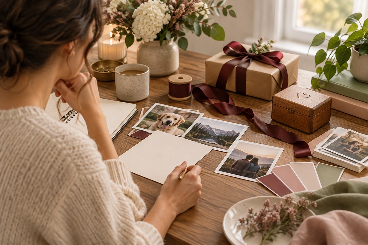 Planning a thoughtful personalized gift with photos and meaningful details