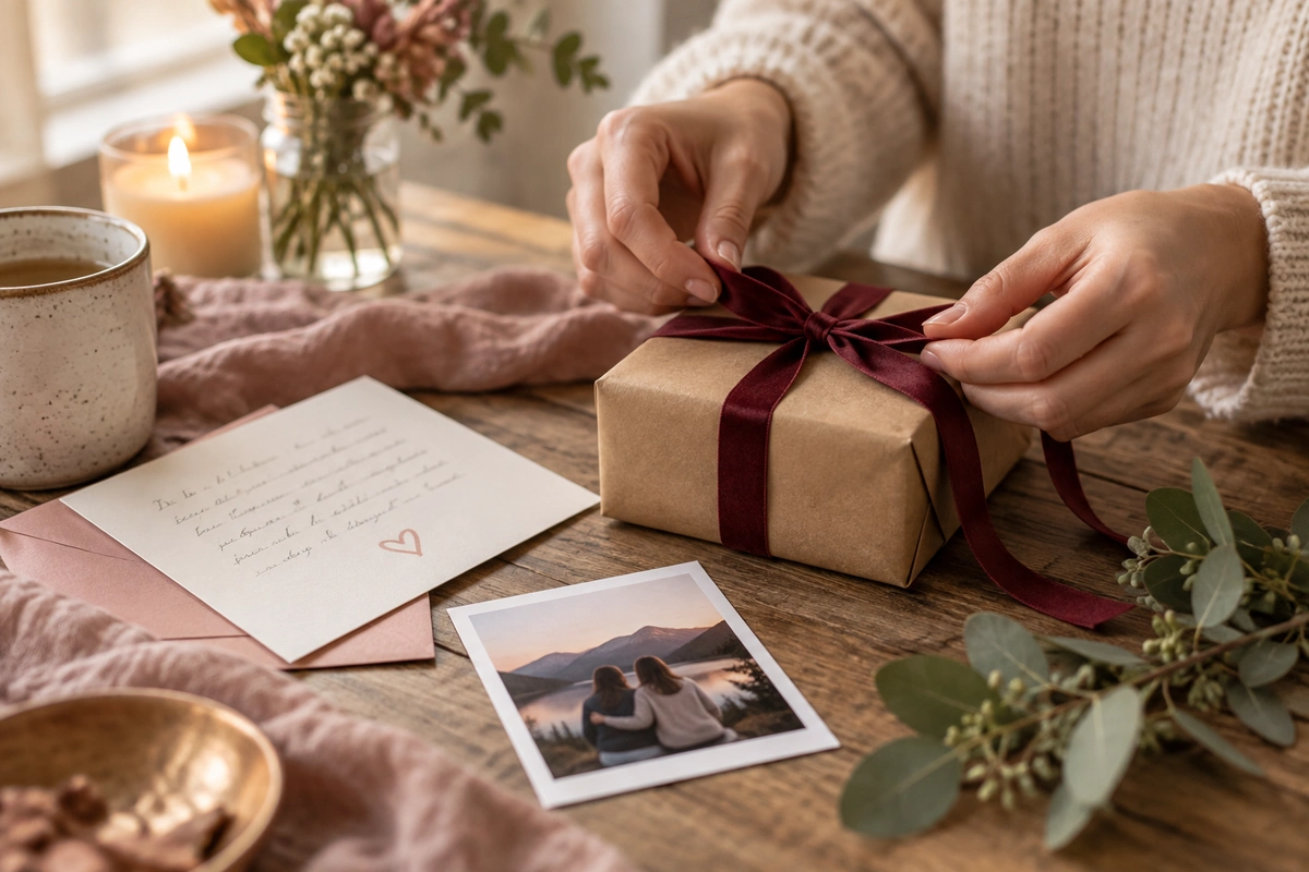 Meaningful low-cost gift with handwritten note and printed photo