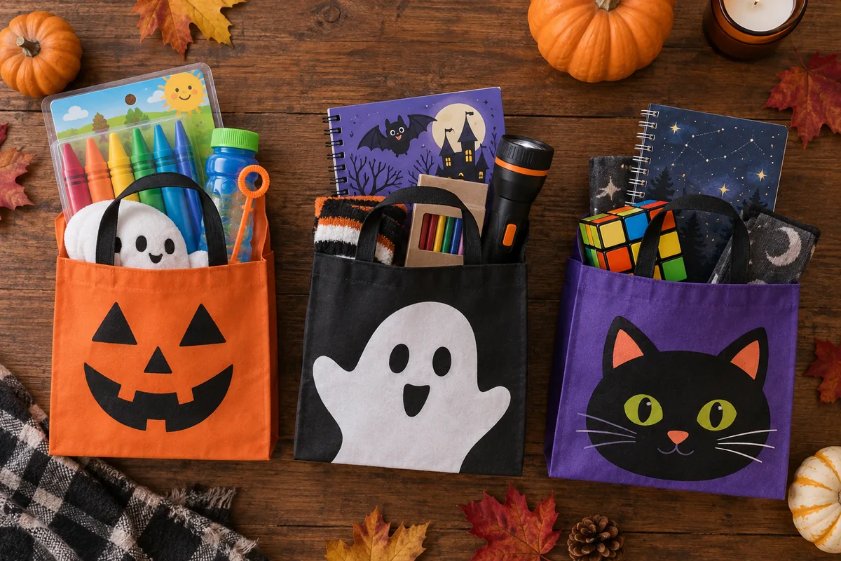 Non-candy Halloween gift bags for preschool, elementary-age, and older children
