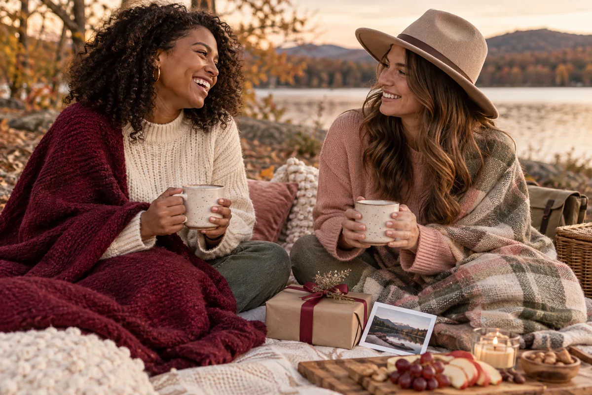 Two friends sharing a meaningful experience gift