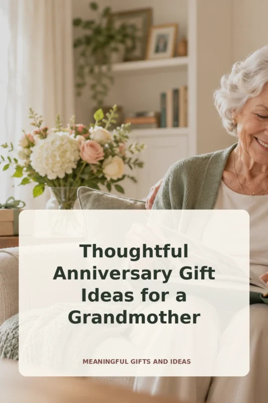 Thoughtful anniversary gift ideas for a grandmother Pinterest graphic