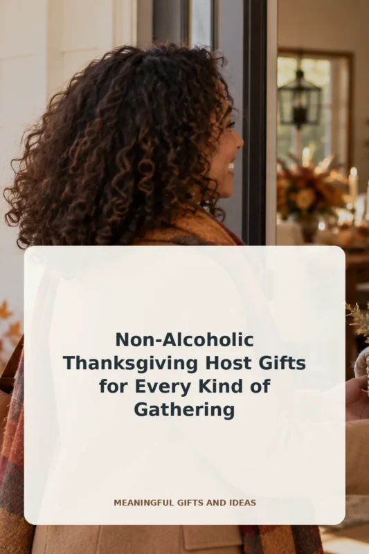 Non-alcoholic Thanksgiving host gifts for every kind of gathering Pinterest graphic
