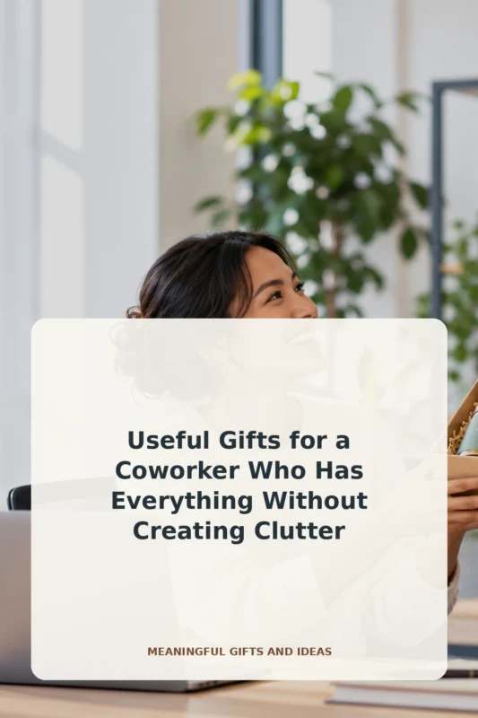 Useful gifts for a coworker who has everything without creating clutter Pinterest graphic